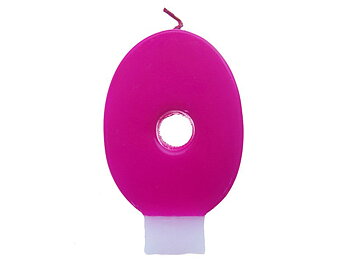 Tårtljus siffror 0 rosa