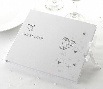 Gästbok Contemporary Heart - Silver