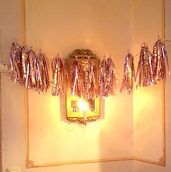 12 st tassels Pink Blush  / Rosé Guld