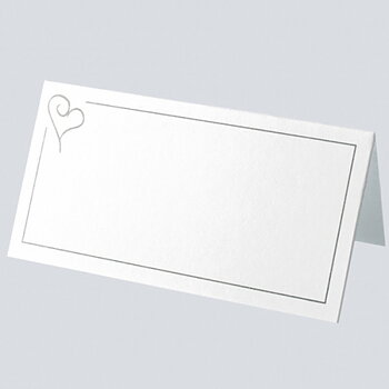 Placeringskort 50 st Silver - Contemporary Heart