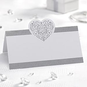 Placeringskort 50 st Silver - Vintage Romance