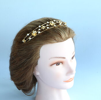 Diadem blommor guld