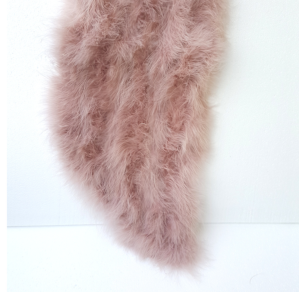 Lyxig sjal av Maraboufjädrar Blush Rosa - 2