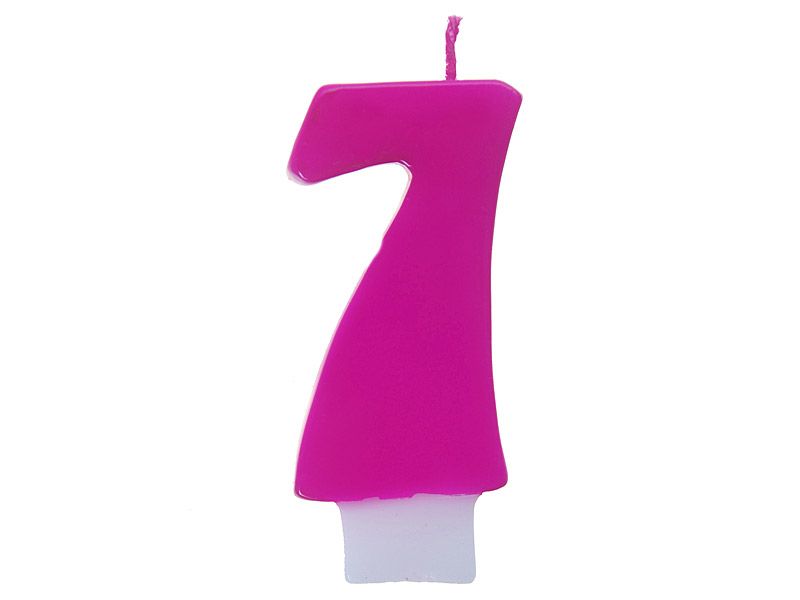 Tårtljus siffror 7 rosa