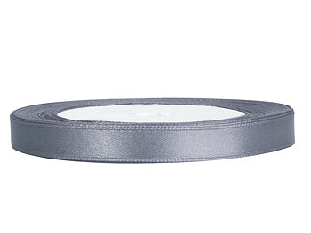 Satinband 6 mm grå/silver