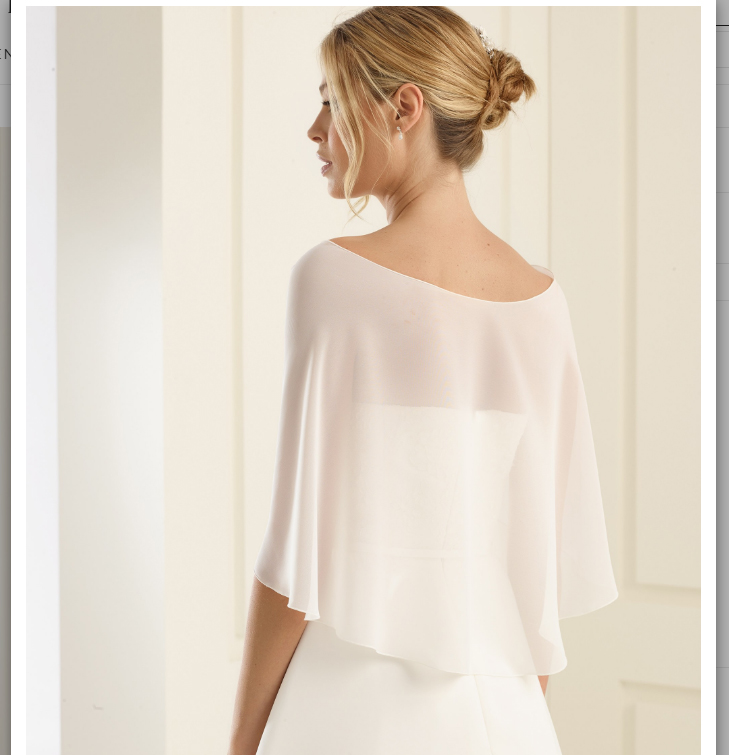 Cape sjal av chiffon Vit - 2