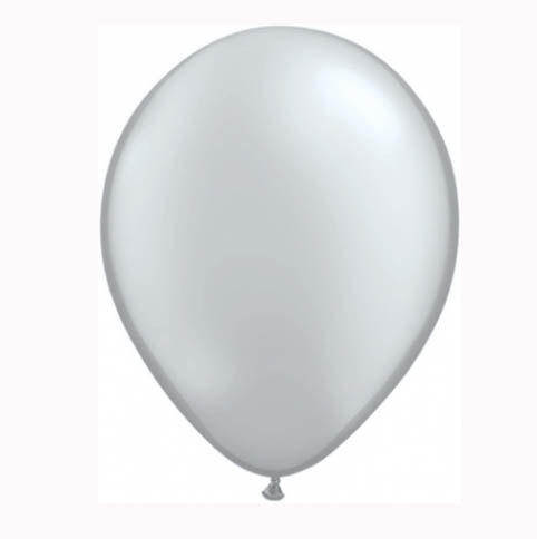 Ballong Pärlemor Silver 10pack