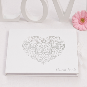 Gästbok Vintage Romance - Silver
