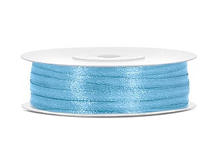 Satinband 3 mm Ljus blå