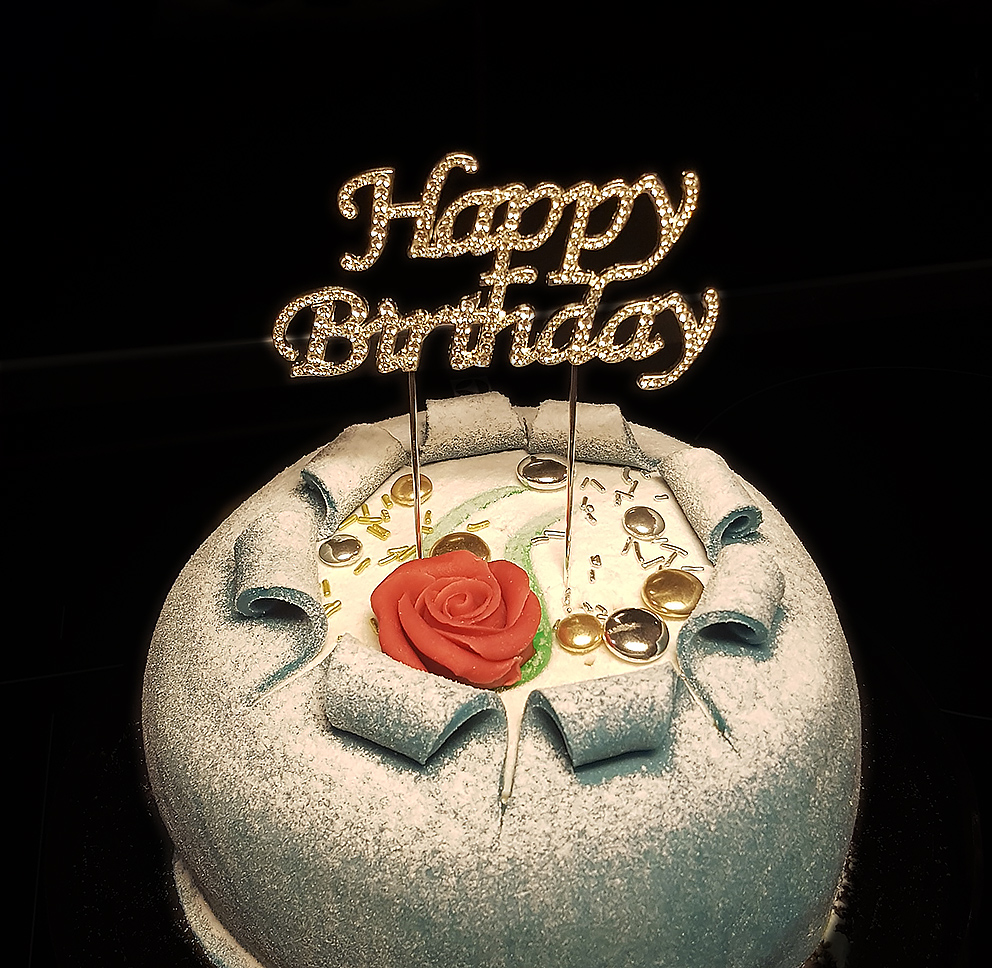 Strass -  Tårtdekoration Happy Birthday