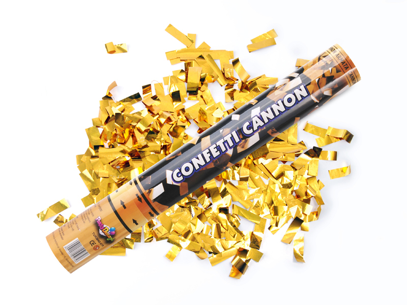 Konfettikanon Guld Metallic