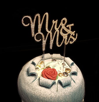 Strass-  Tårtdekoration Mr&Mrs