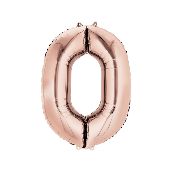 Stor Folieballong nr 0 Pink Blush Sifferballong
