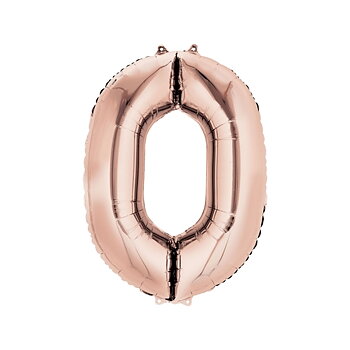Stor Folieballong nr 0 Pink Blush Sifferballong