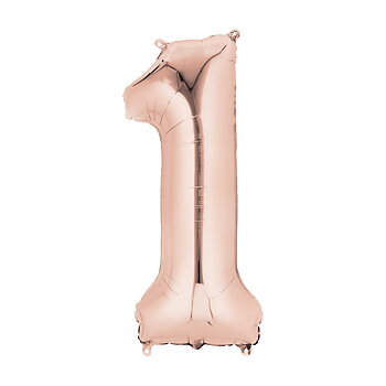 Stor Folieballong nr 1 Pink Blush Sifferballong