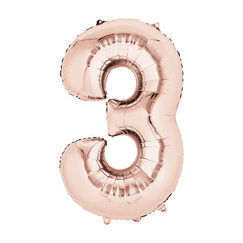 Stor Folieballong nr 3 Pink Blush Sifferballong