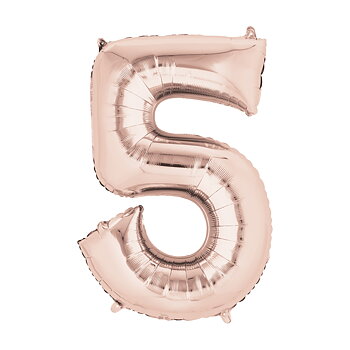 Stor Folieballong nr 5 Pink Blush Sifferballong