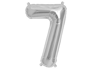 Stor Folieballong nr 7 Silver Sifferballong