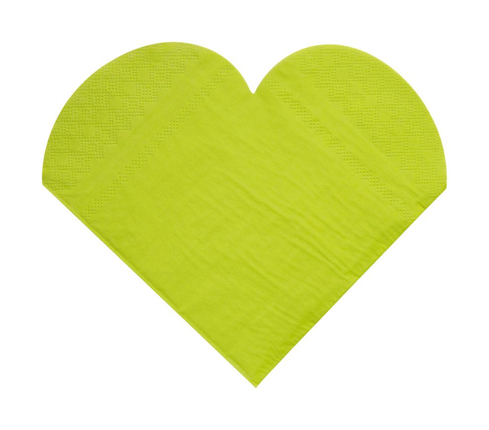 Hjärtformad servett Limegrön - 2