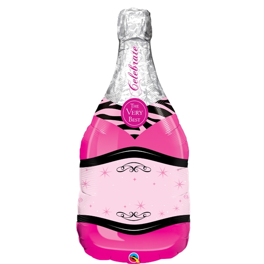 Folieballong Bubbelflaska Rosa - 2
