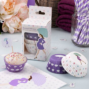 Showered with Love - 100 st cupcake formar - Babyshower 