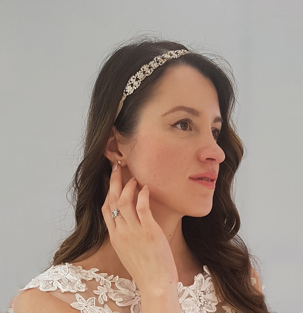Hårdekoration, halsband eller bälte klänningen puder/taupe - 2