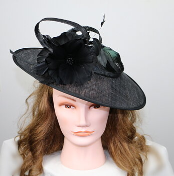 Coiffe Svart fascinator