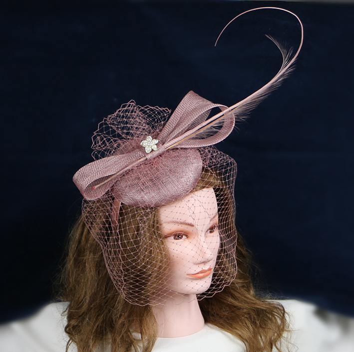 Coiffe Blush Pink fascinator med flor - 3
