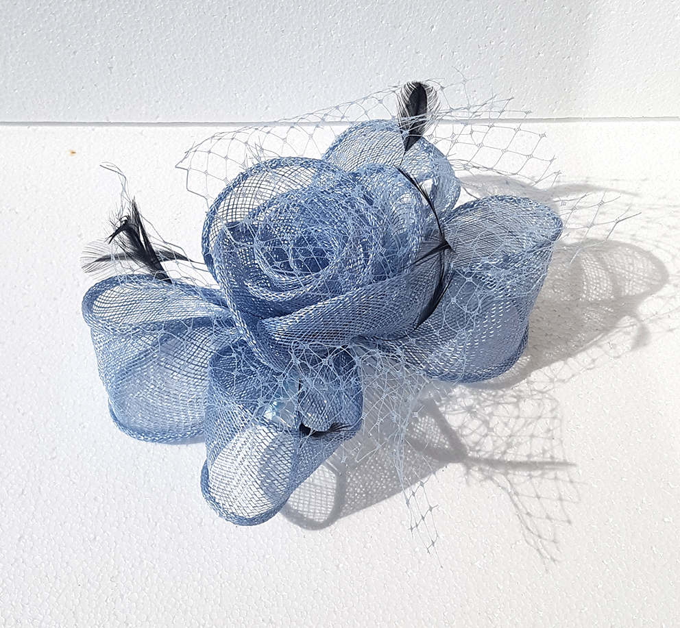 Ljusblå fascinator hårprydnad - 3