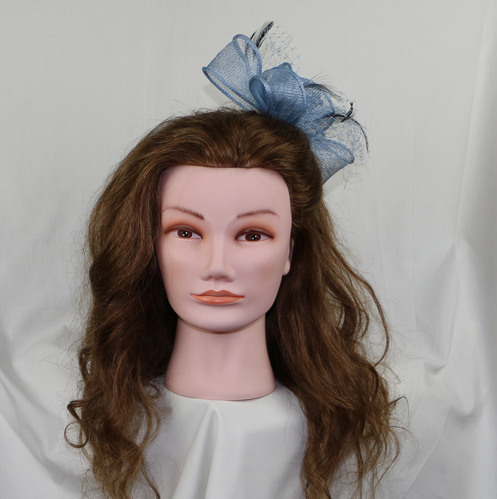 Ljusblå fascinator hårprydnad - 2