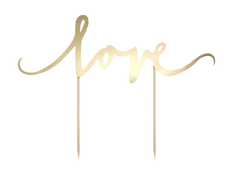 Tårtdekoration Love Guld