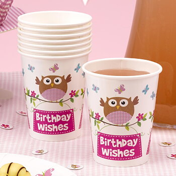Little Owls Rosa Pappersmugg 8 st