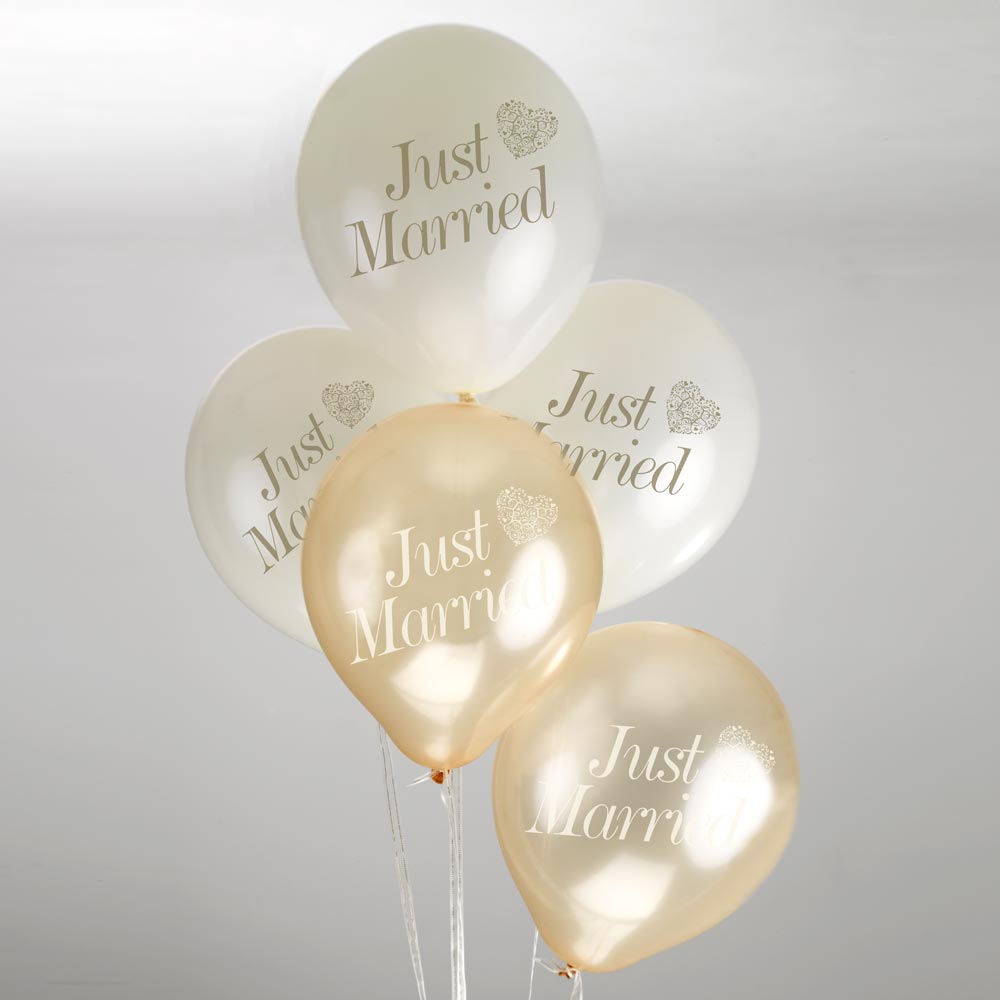 Neviti Vintage Romance Ballons Crème/Gold Just Married