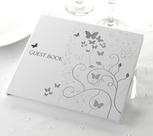 Gästbok Elegant Butterfly - Silver