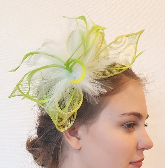 Fascinator Plym Limegrön