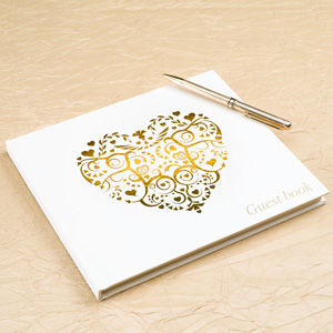 Gästbok Vintage Romance - Guld