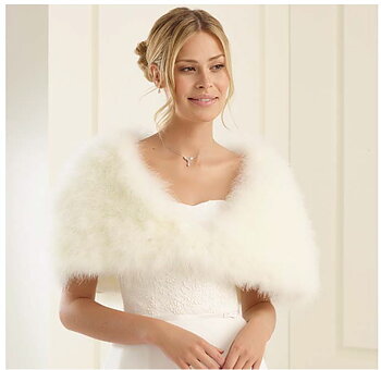 Lyxig sjal av Maraboufjädrar Ivory XL