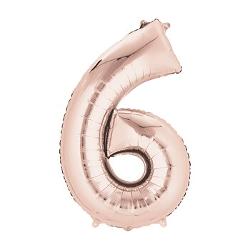 Stor Folieballong nr 6 Pink Blush Sifferballong