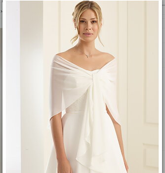 Cape sjal av chiffon Ivory