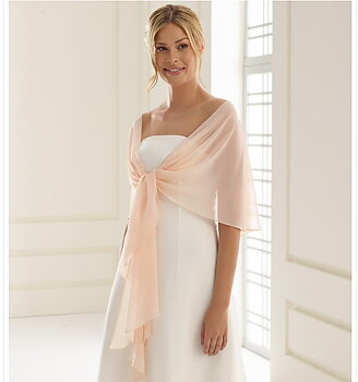Cape sjal av chiffon blush pink