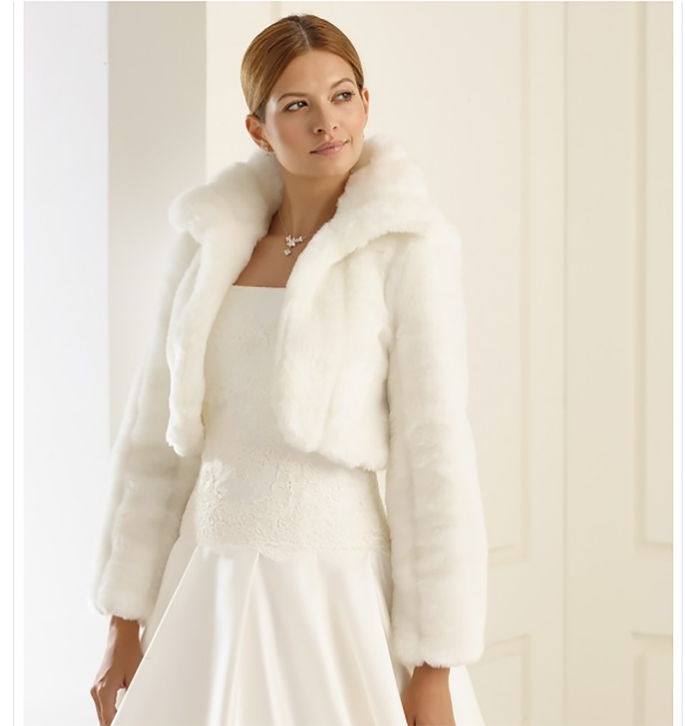 Jacka av fuskpäls ivory - Medium