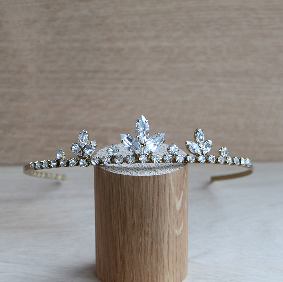 Diadem Sky Match Guld strass