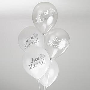 Ballong Just Married 8 st - Vintage Romance Silver