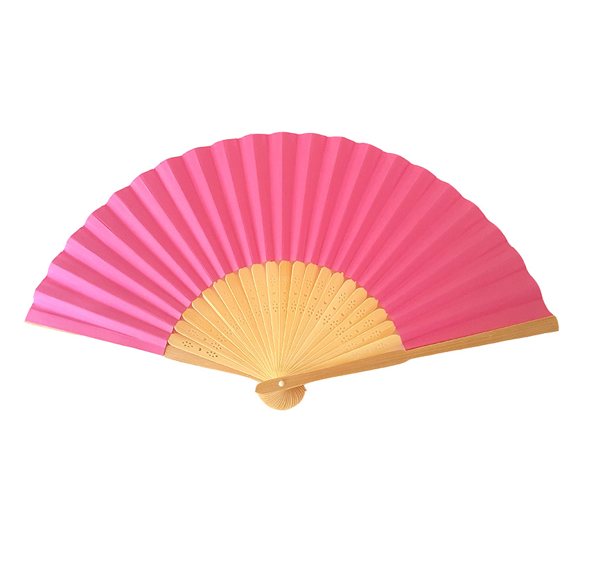 Solfjäder Rosa papper på bambu