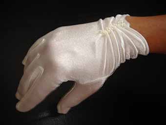 Kort Handske Tiffany Ivory