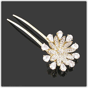 Hårsmycke Blomma guld strass
