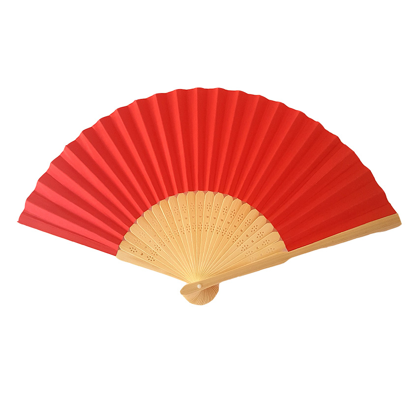 Solfjäder Röd papper på bambu