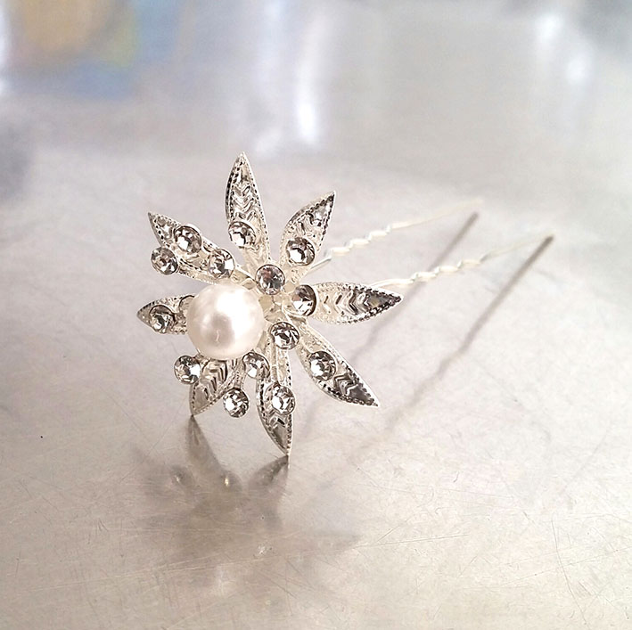 Hårnål Edelweiss 2 st