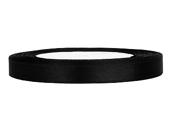 Satinband 6 mm Svart