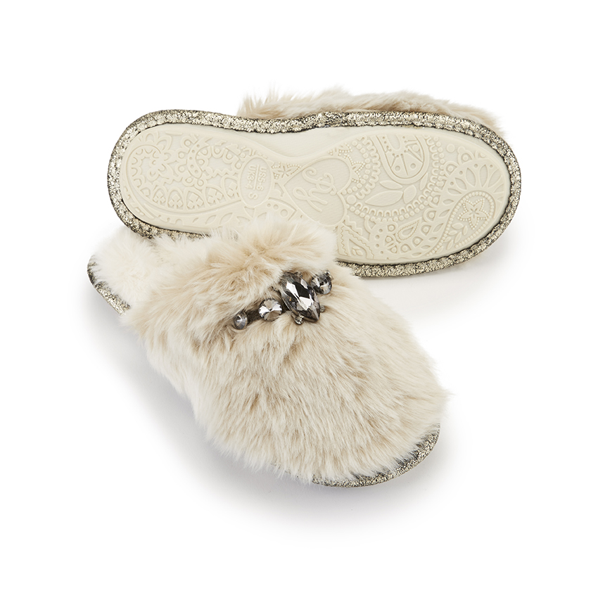 Tofflor Vogue - Ivoryfärgad i fuskpäls - 3